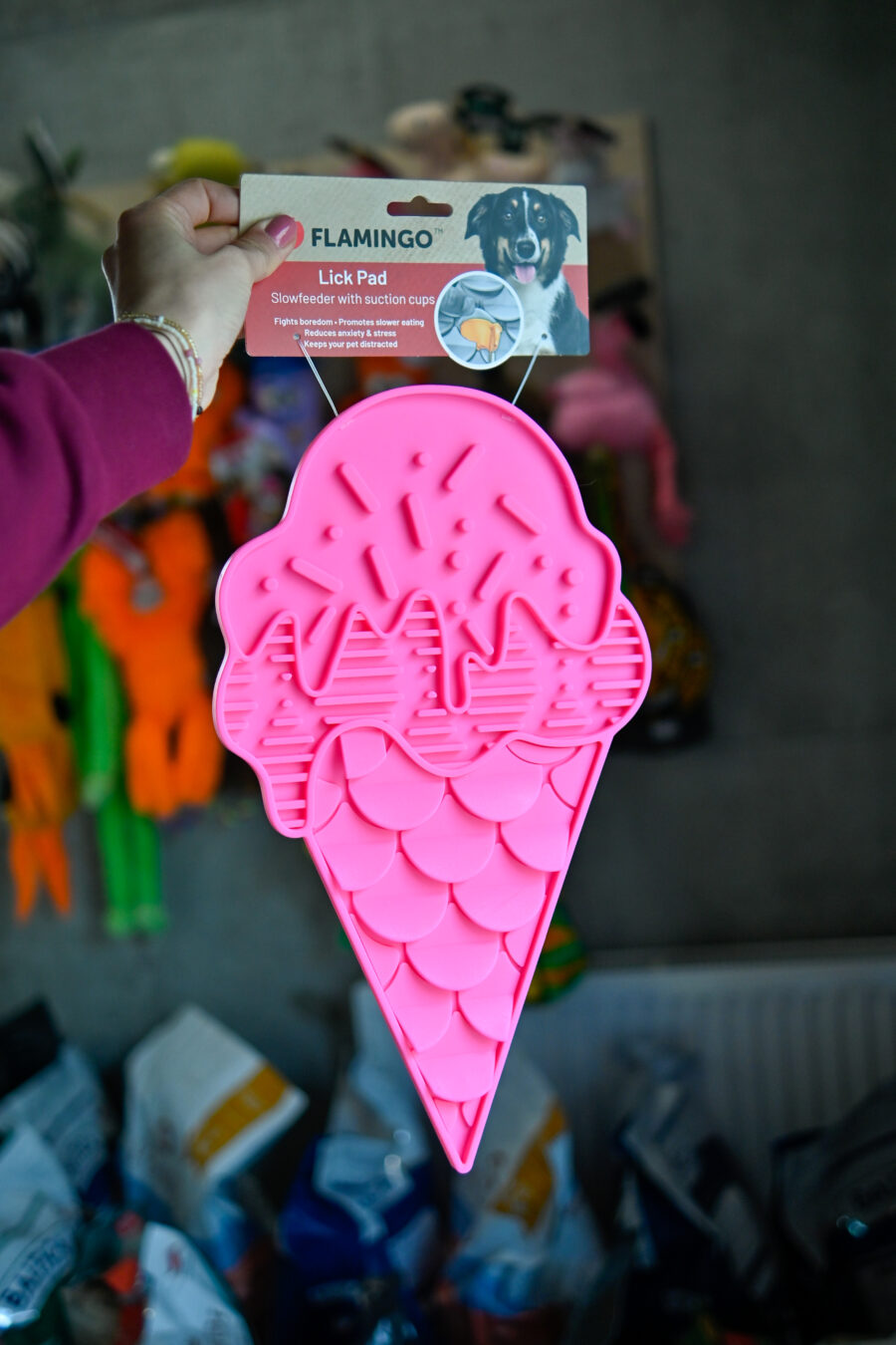 Flamingo Mata do lizania Lick Pad Bubu lody rożek różowy