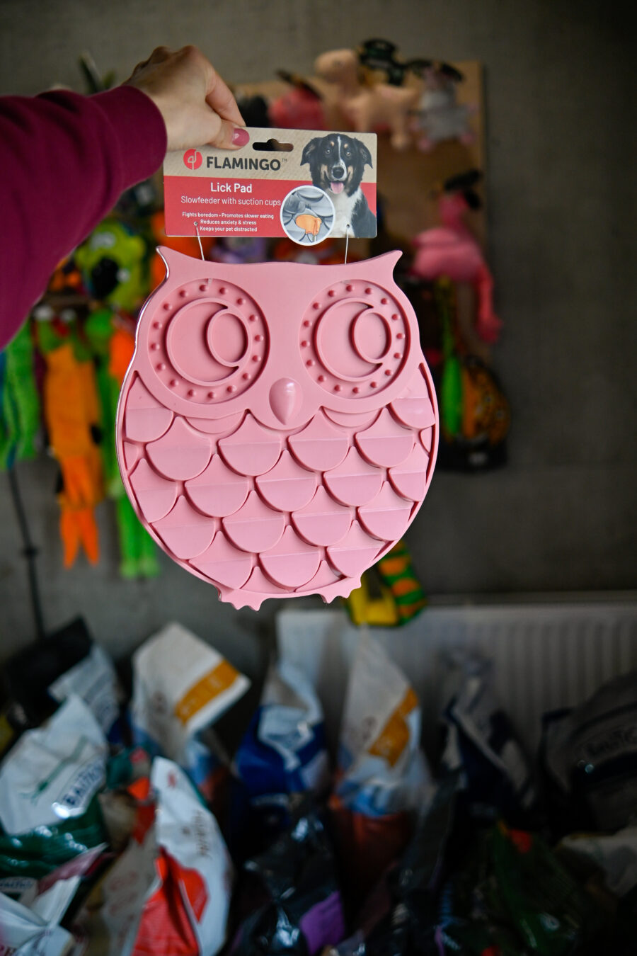 Flamingo Mata do lizania Lick Pad Dudu Sowa różowa