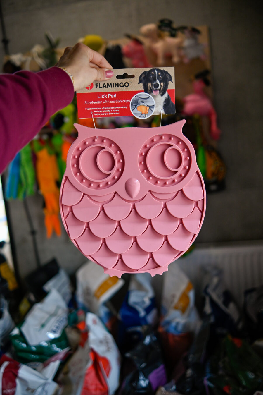 Flamingo Mata do lizania Lick Pad Dudu Sowa różowa