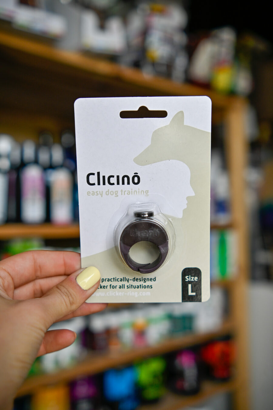CLICINO clicker ring Choco - brązowy kliker na palec S-XL