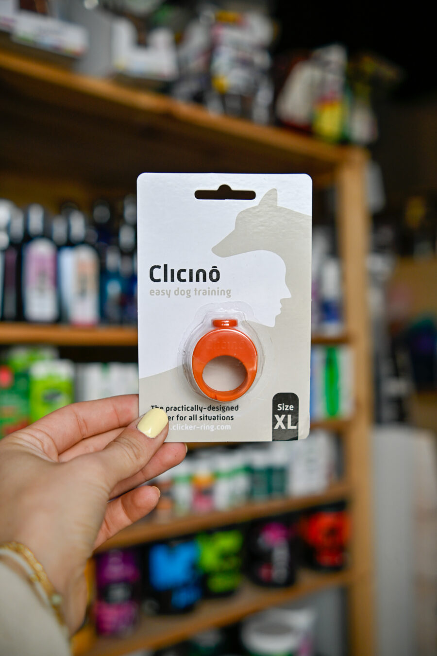 CLICINO clicker ring Orange - pomarańczowy kliker na palec S-XL