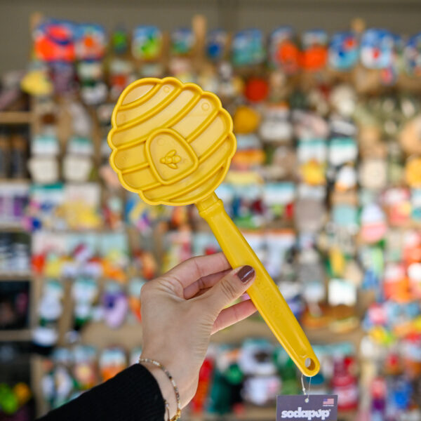 SodaPup Zabawka ręczna do lizania i treningu Żółta garnuszek miodu