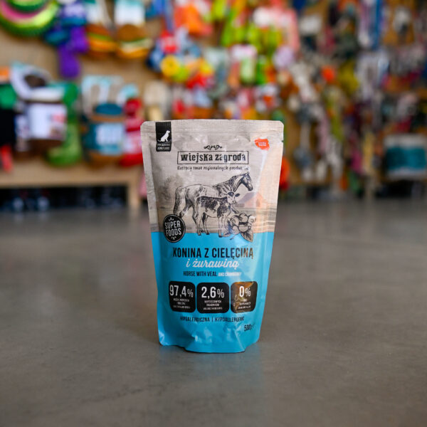 Karma mokra dla psa Wiejska Zagroda Konina z cielęciną (dorosły) 500g