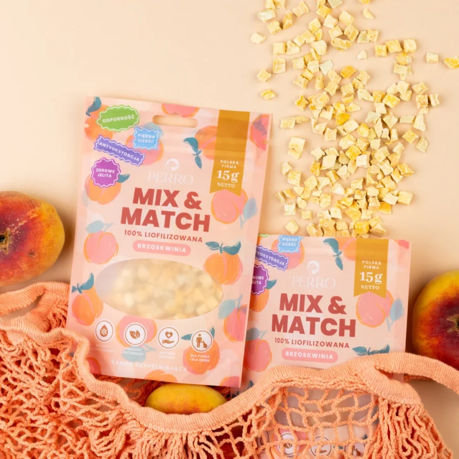 PERRO MIX & MATCH Brzoskwinia Przysmaki liofilizowane 15 g