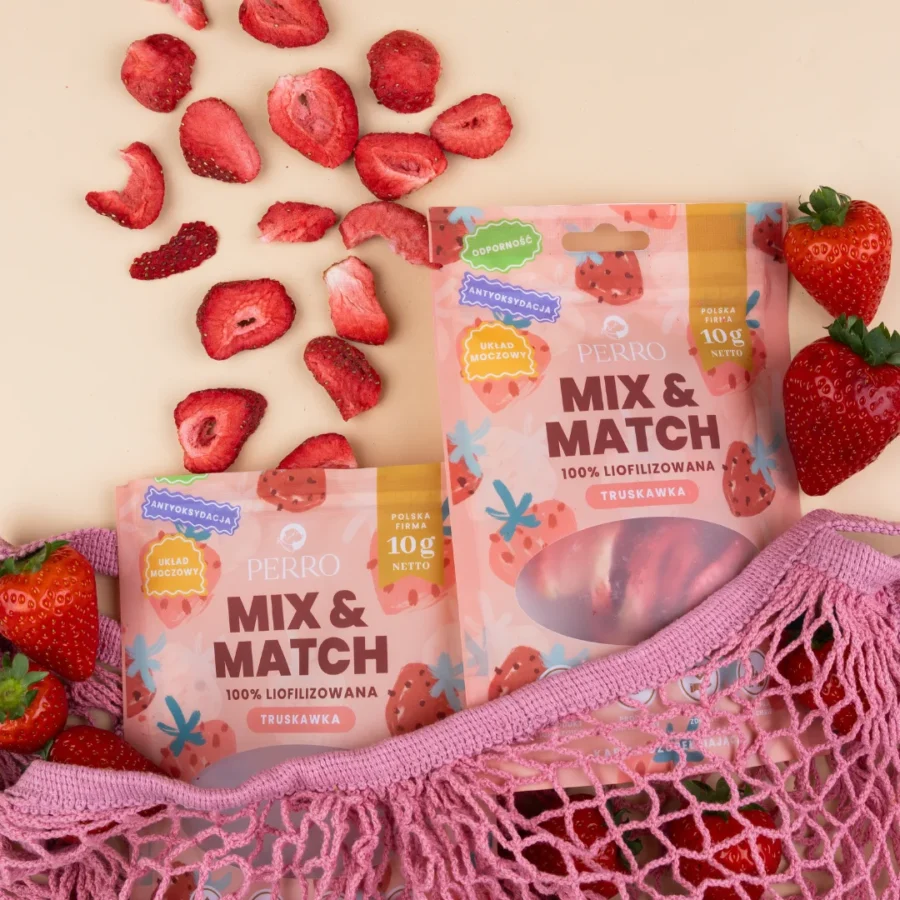 PERRO MIX & MATCH Truskawka Przysmaki liofilizowane 10 g