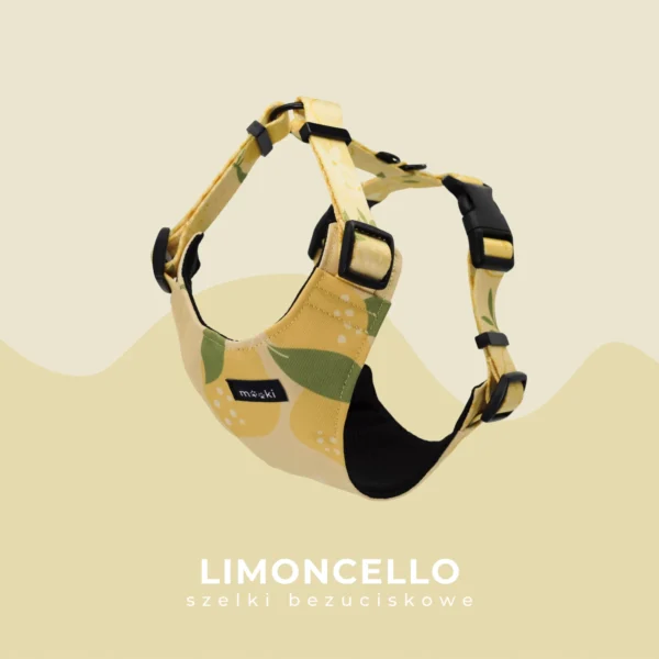 MOOKI - Szelki bezuciskowe we wzorze LIMONCELLO rozm S-L żółte