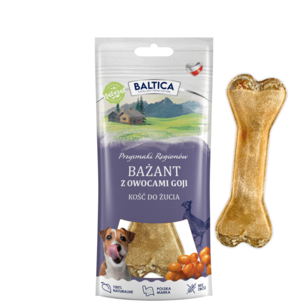 Baltica Kość do żucia bażant z jagodami goji 1 szt
