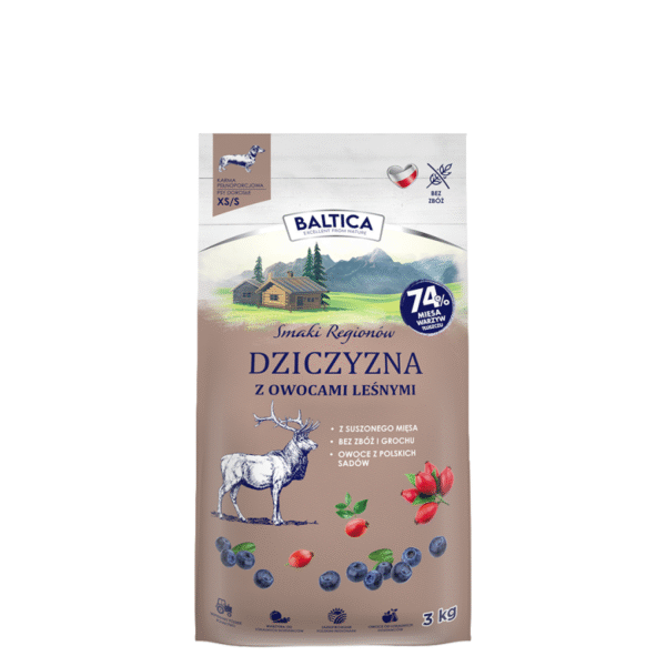 BALTICA Karma Smaki Regionów Dziczyzna z owocami leśnymi xs/s 3 kg