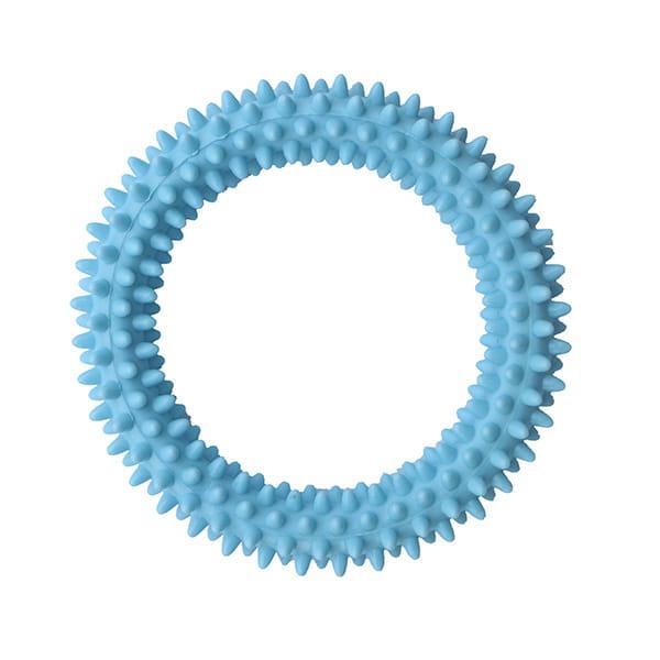 MISOKO Zabawka dla psa RING Z KOLCAMI, niebieski, guma TPR, 11 cm