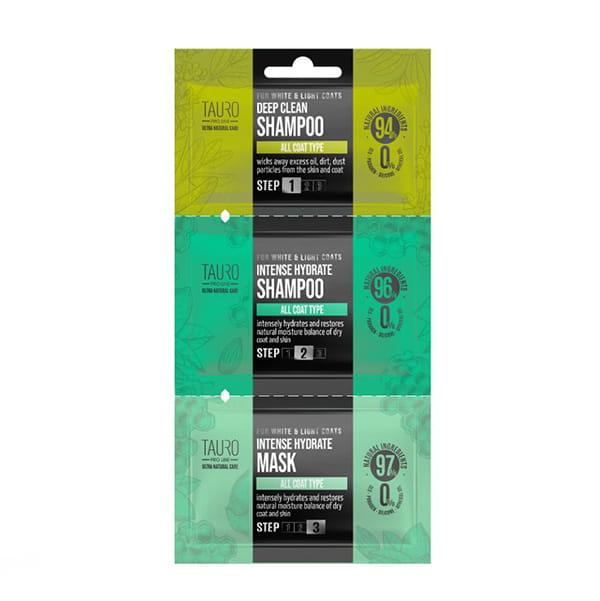 TPL Sample White and Light Coat Deep Clean Shampoo 6ml + Intense Hydrate Shampoo 8ml + Intense Hydrate Mask 4ml - zestaw próbek