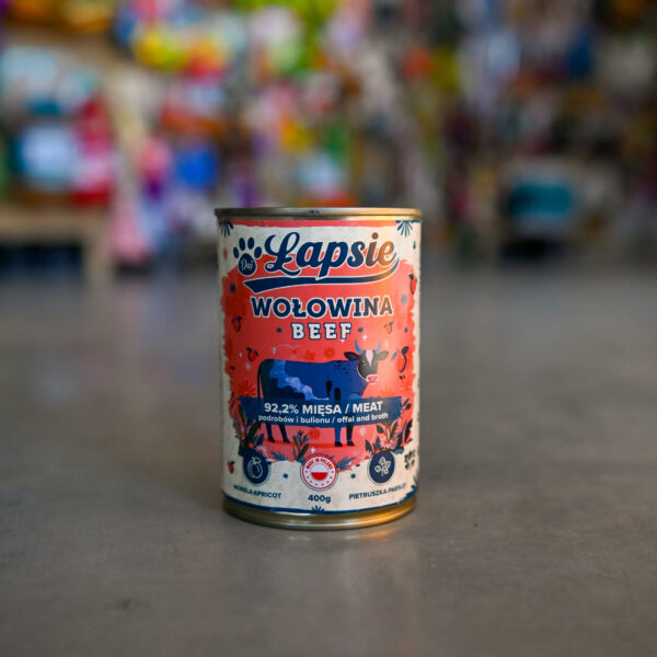 ŁAPSIE Adult Karma mokra Monobiałkowa z Wołowiną 400g