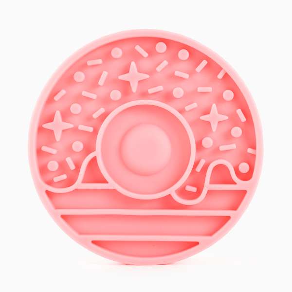 Hugsmart Dog Bowl Pet Lickmat – Donut Slow Feeder mata do lizania różowy pączek
