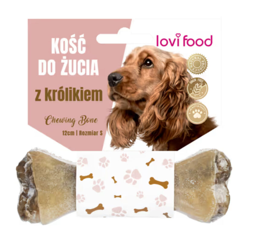 Lovi Food Chewing Bone with Rabbit S - kość do żucia dla psa, z królikiem, śliwką i rozmarynem