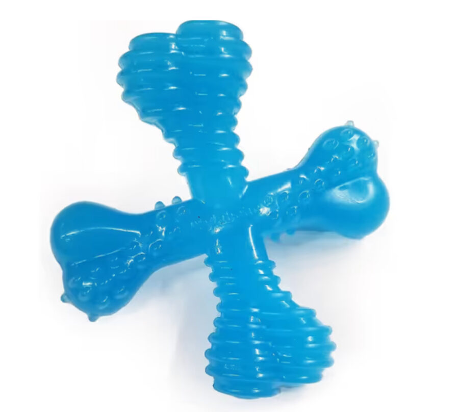Nylabone Beef Puppy X Shaped Chew XS - mały elastyczny gryzak dla szczeniaka, o smaku wołowiny