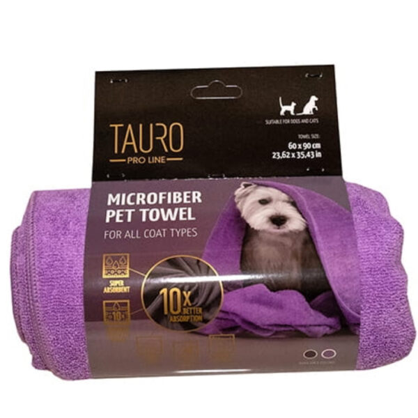 Tauro Pro Line Ręcznik z mikrofibry dla psów i kotów 80x120 cm, fioletowy