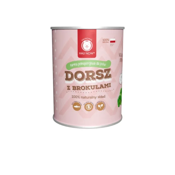 Hau Now Mokra karma monobiałkowa dorsz z brokułami 400g