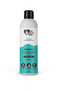 We Love Bark ENERGY Tropical Fruits Prebiotyczny szampon dla psów, który energetyzuje całą sierść i zmniejsza linienie 250ml