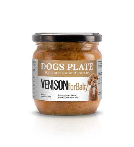 Dogs Plate for Baby Venison 360g Karma z mięsa z daniela dla szczeniąt