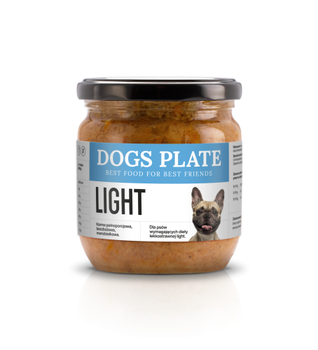 Dogs Plate Light 360g Karma z kurczaka o obniżonej kaloryczności dla psów z nadwagą
