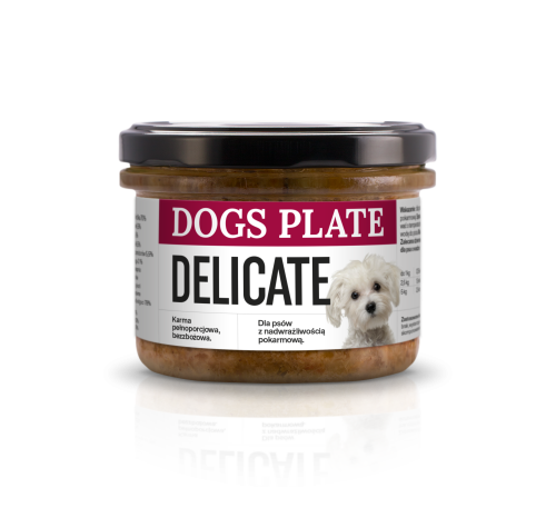180g Delikate dogs plate karma mokra z królikiem