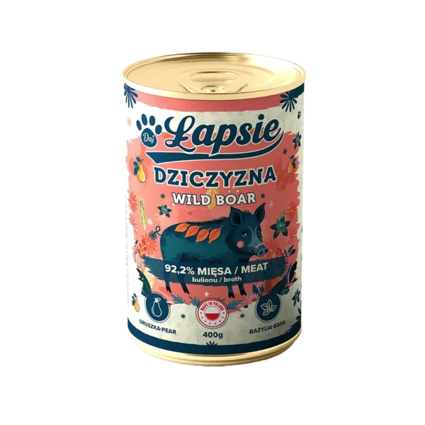 Łapsie Adult Monobiałkowa z Dzikiem 400g
