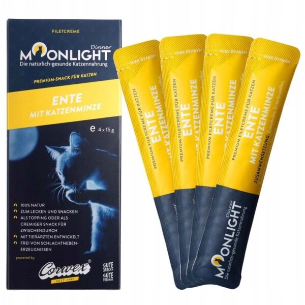 Moonlight Przysmak Creme Kaczka Kocimiętka 4X15g - sos, polewa dla kota