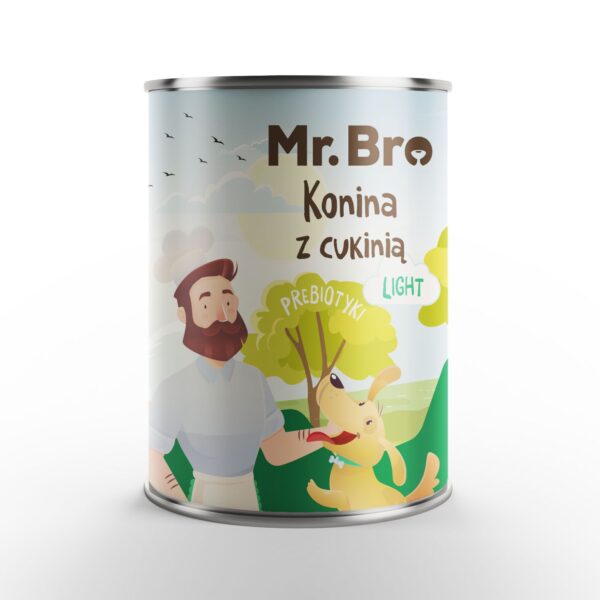 Mr. Bro LIGHT Konina z Cukinią z Prebiotykami nieskotłuszczowa 400g