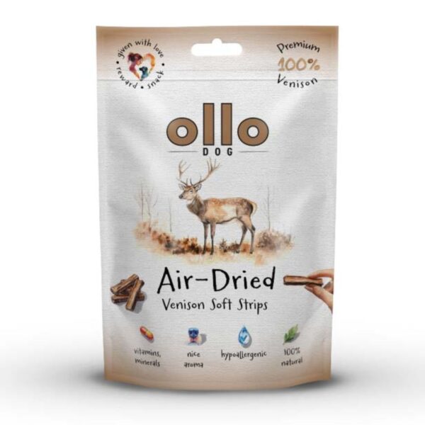 Ollo Air- Dried Venison Strips- Przysmaki z jelenia 80g