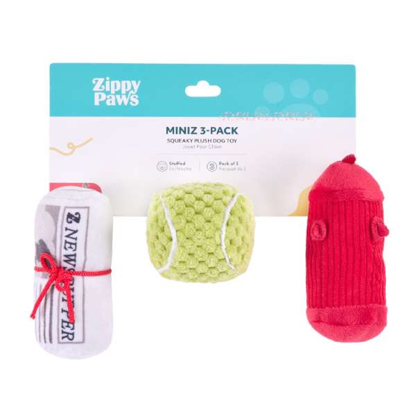 ZIPPYPAWS Miniz 3-pack - Dog’s Best Friends hydrant, gazeta i piłeczka ZP1105