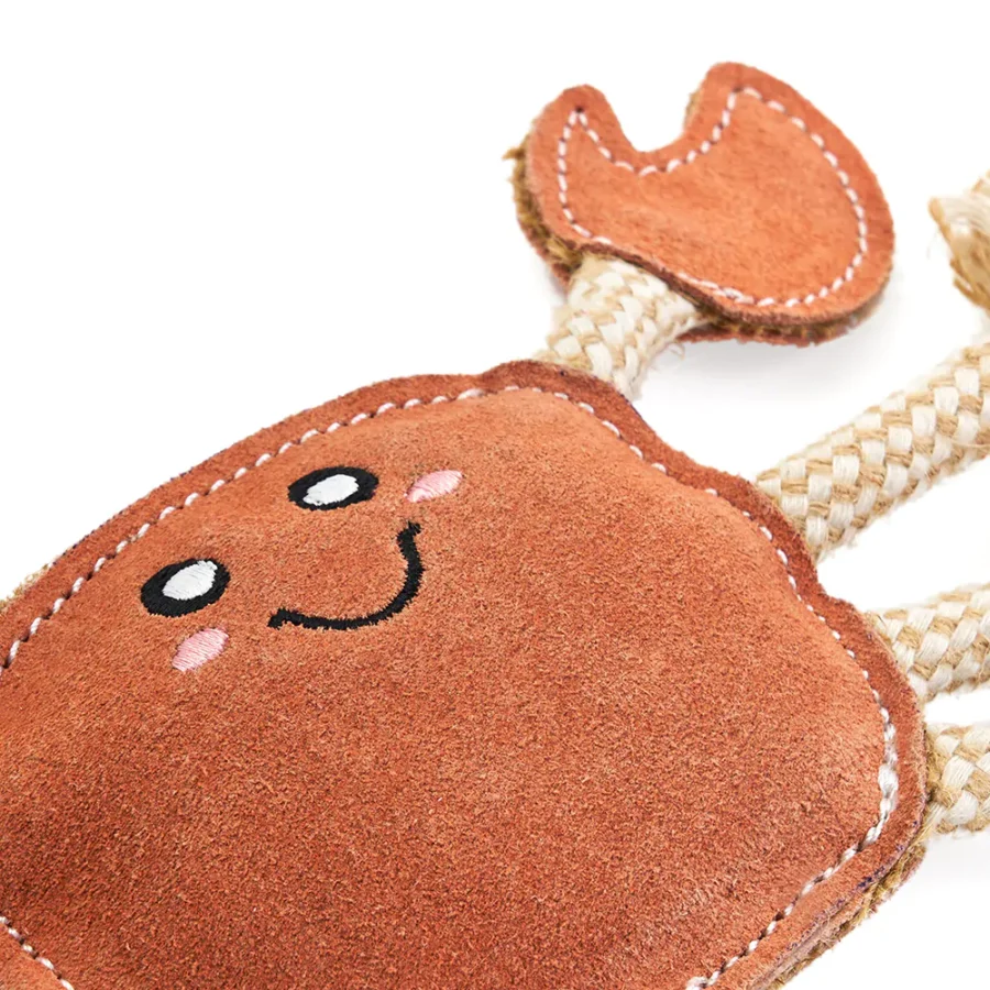 Zippy Paws EcoZippy Suede Rope Buddies krab ze skóry i juty z linami