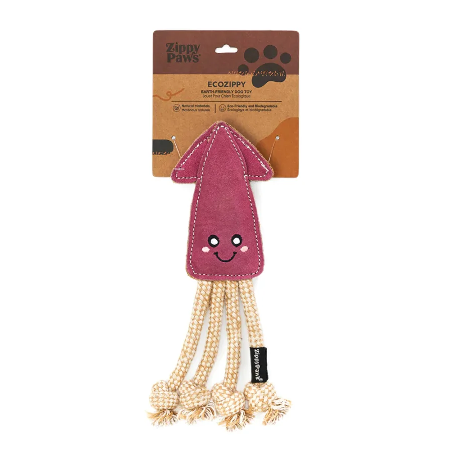 EcoZippy Suede Rope Buddies – Squid