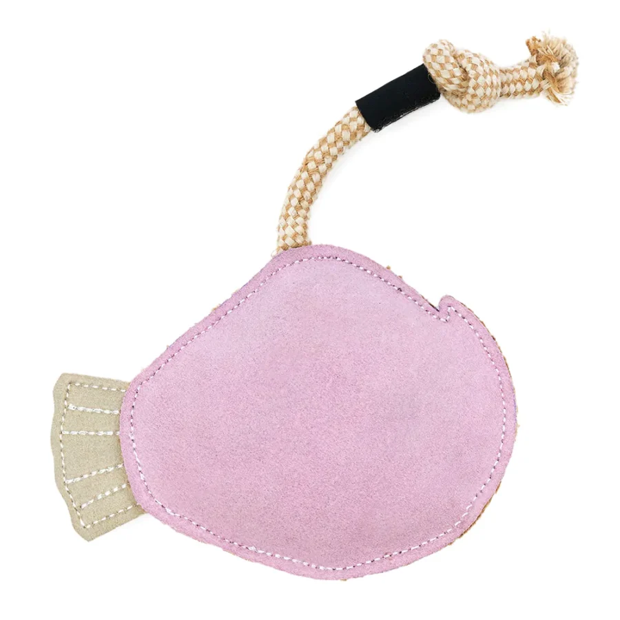 Zippy Paws EcoZippy Suede Rope Buddies Angler Fish ze skóry i juty z linami ZP1445