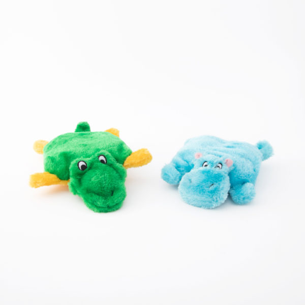 Zippy Paws Squeakie Pad 2-pack Hippo and Alligator piszczący hipopotam i krokodyl