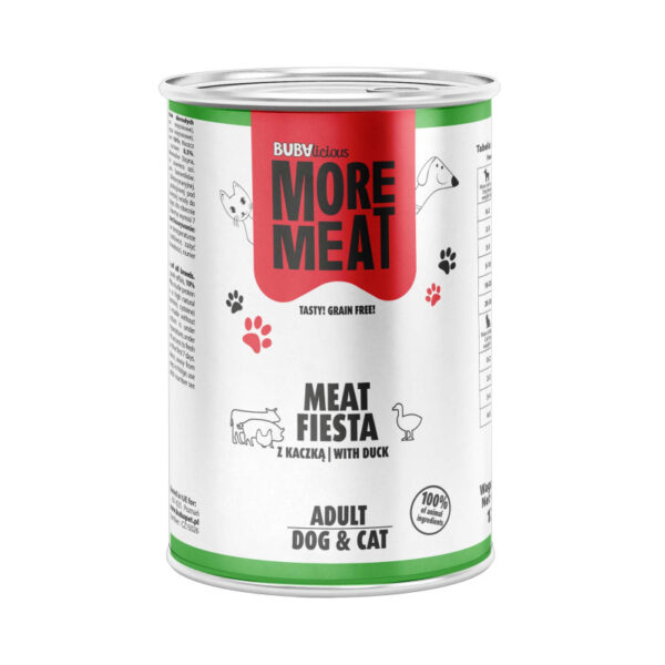 BUBAlicious Meat Fiesta dla psa i kota 1200 g kurczak, wołowina i wieprzowina z kaczką