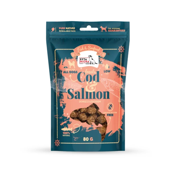 Syta Micha Fish & Seafood Przysmaki z łososiem dla psa 80g