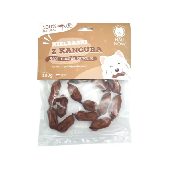 HAU NOW Kiełbaski z kangura - przysmaki dla psa 100g