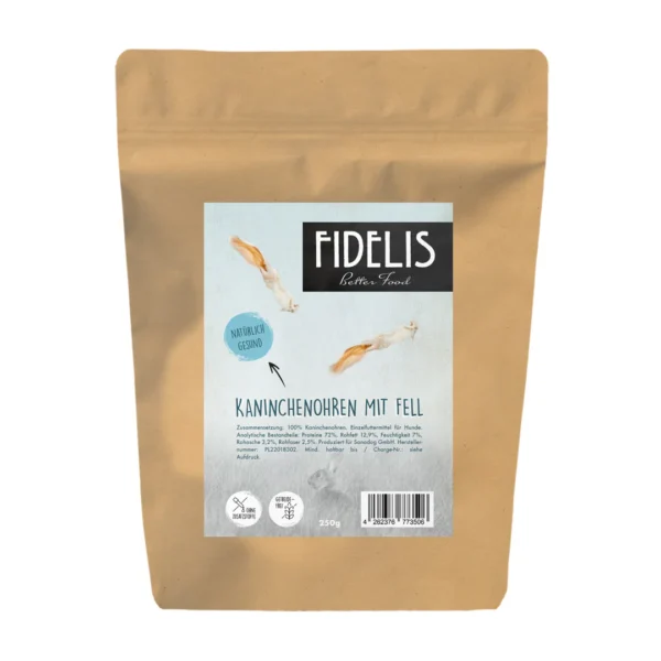fidelis ucho królicze z futrem 1 kg