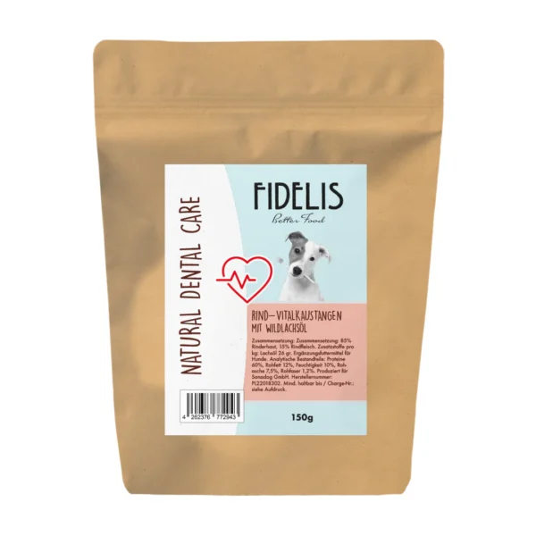 FIDELIS Vital Chewing Sticks pałeczki do żucia wołowe z olejem z dzikiego łososia 150 g