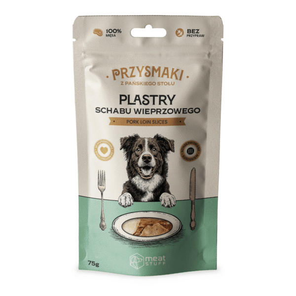 Meatstuff Przysmaki "Z Pańskiego Stołu" - Plastry schabu wieprzowego (doypack 75 g)