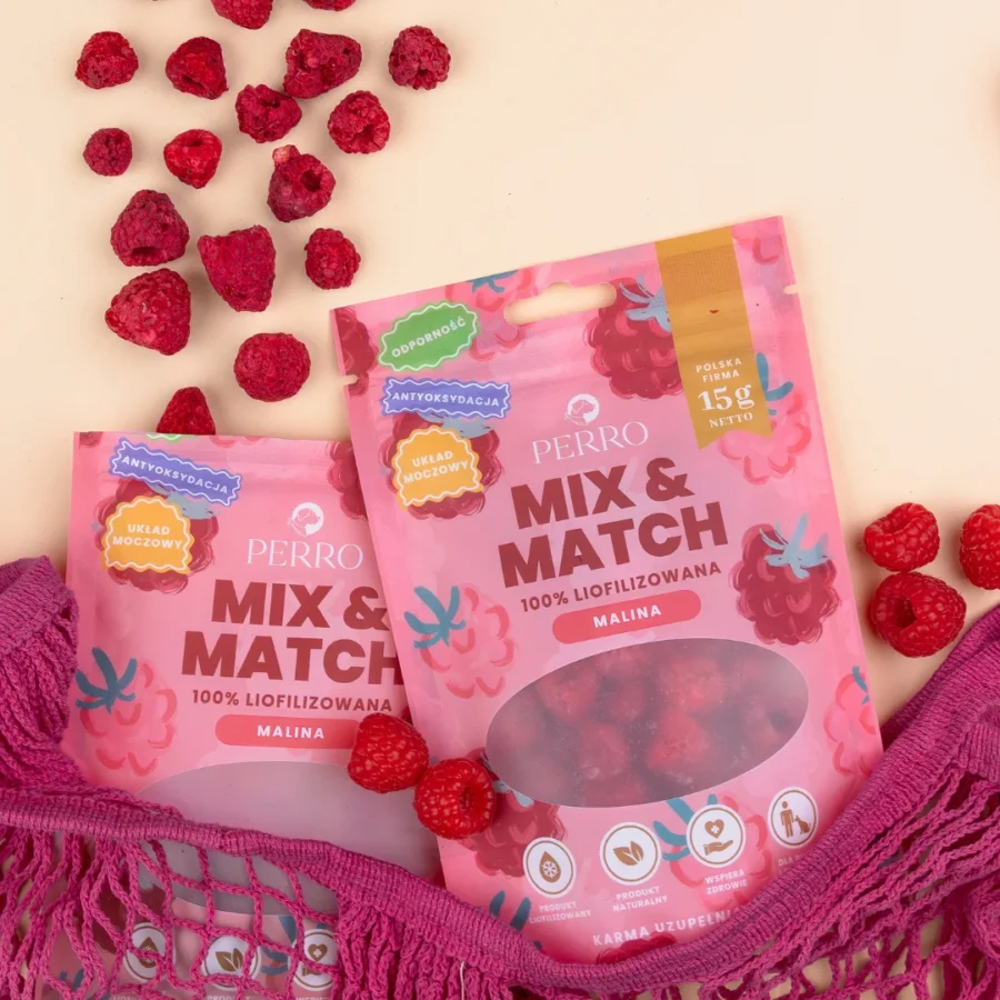 PERRO MIX & MATCH Malina Przysmaki liofilizowane 15 g - obrazek 3