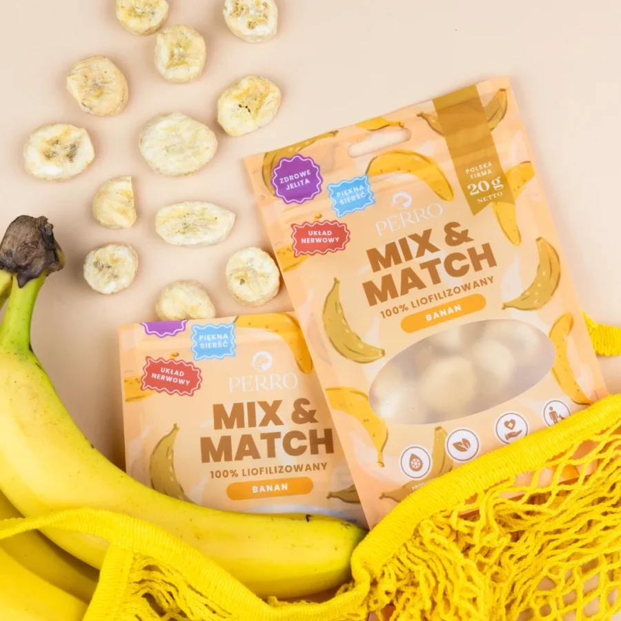 PERRO MIX & MATCH Banan Przysmaki liofilizowane 20 g