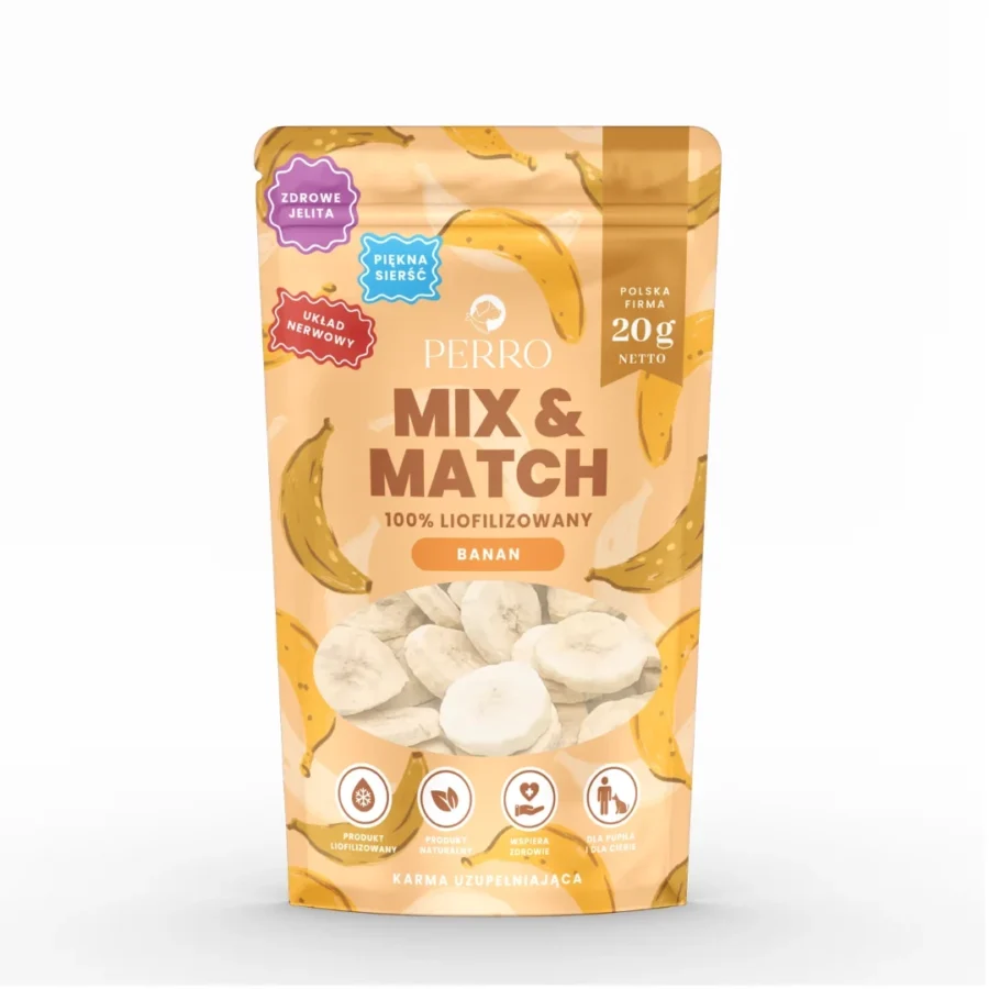 PERRO MIX & MATCH Banan Przysmaki liofilizowane 20 g