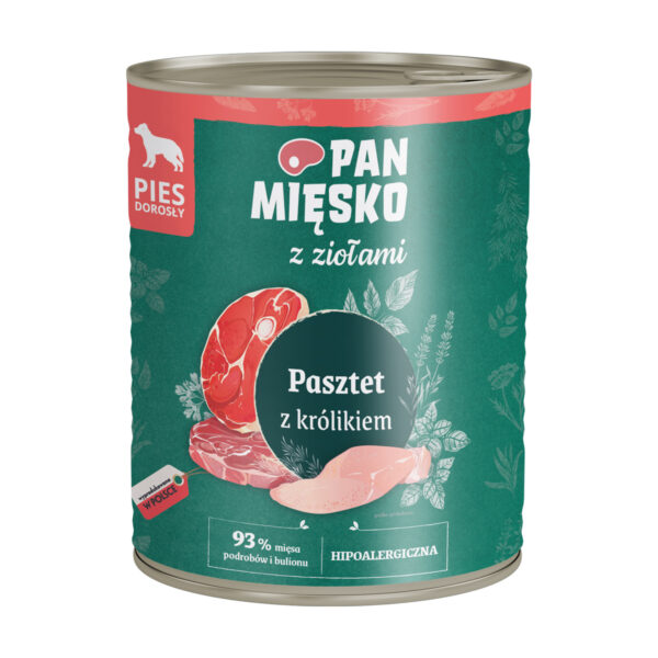 Pan Mięsko Pasztet z ziołami i królikiem Mokra Karma dla psa 400g