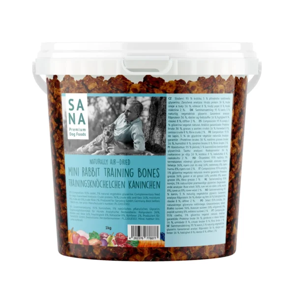 SANADOG Kostki treningowe z królika (wiaderko 1kg)