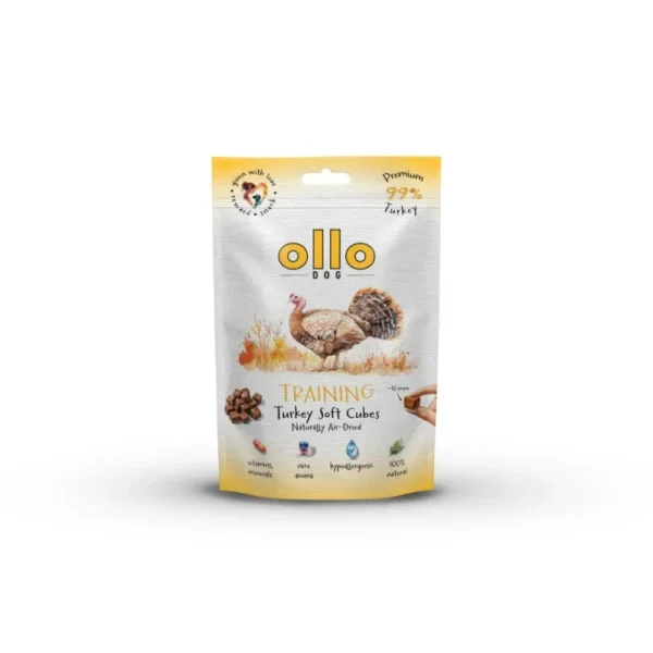 Ollo Air-Dried Training Turkey Cubes – przysmaki z indykiem 80g