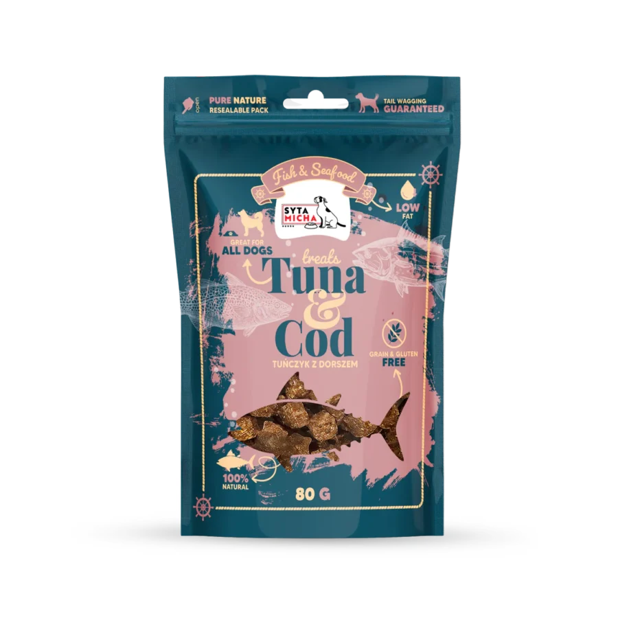 Syta Micha Fish & Seafood Przysmaki z tuńczykiem dla psa 80g
