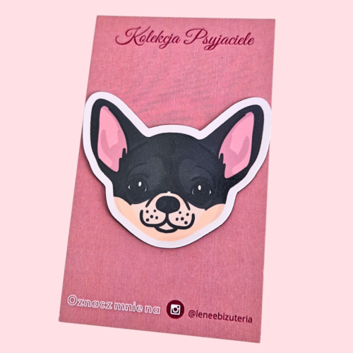 LENEE Magnes holograficzny dla psiary - Chihuahua czarno beżowy