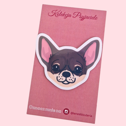 LENEE Magnes holograficzny dla psiary - Chihuahua czekoladowo beżowy