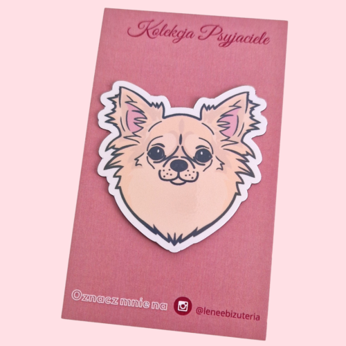 LENEE Magnes holograficzny dla psiary - Chihuahua beżowy długowłosy