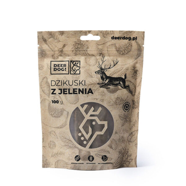 Deer Dog Przekąska dla psa - Dzikuski z jelenia 100 g